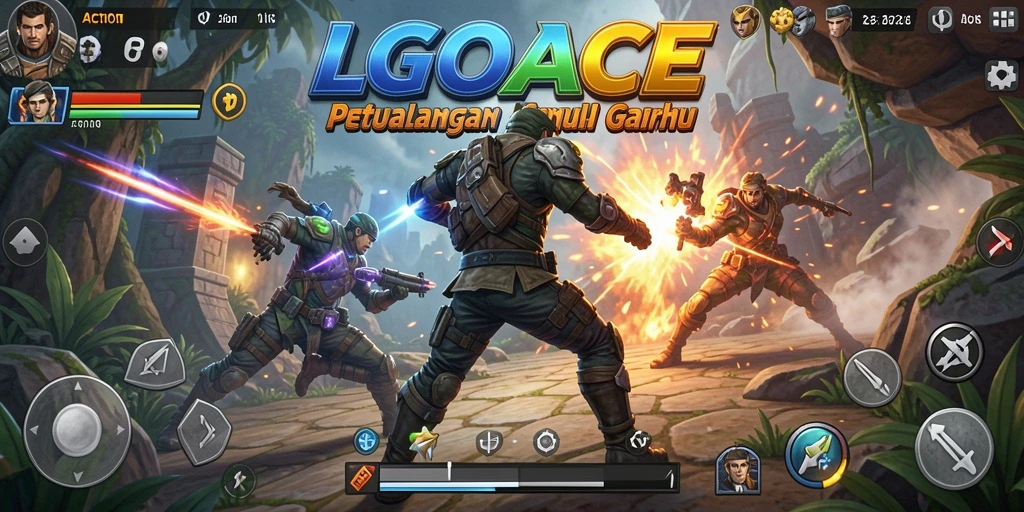 Tampilan antarmuka LGOACE yang dinamis dan penuh aksi.