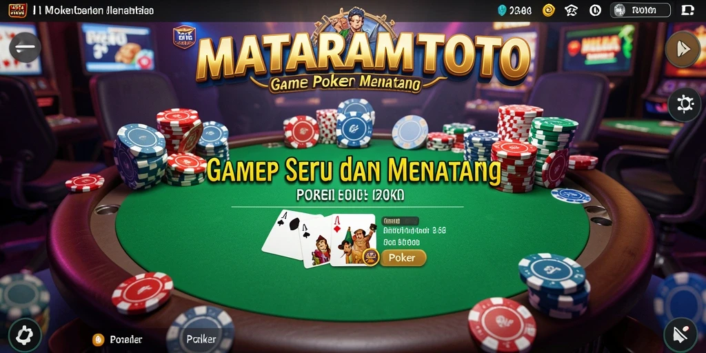 Antarmuka MATARAMTOTO yang menarik dan interaktif untuk permainan Poker.
