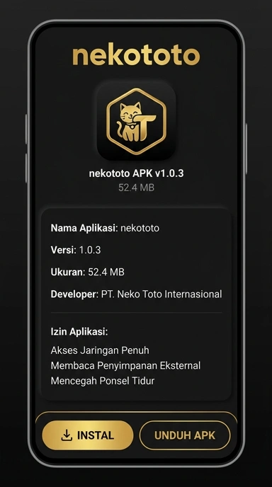 Tampilan halaman APK nekototo